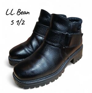 L.L. Bean Women's Size 5.5 Black Leather Ankle Boots